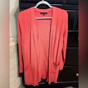 Salmon cardigan with pockets